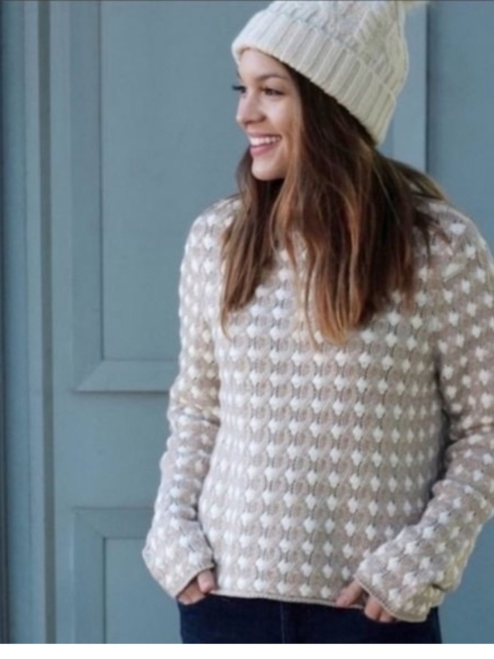 Anthropologie SLEEPING ON SNOW Popcorn Mock neck Sweater
